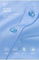 Camisa De Negocios Casual Para Hombre De Color Sólido Slim Fit Cuello En V Manga Larga Alta Calidad Sin Planchar Moda Clásica - details 2