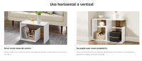 VASAGLE Mesa Auxiliar, Mesita de Noche con Estante y Compartimento Abierto, Uso Vertical u Horizontal, Estilo Moderno, 30 x 40 x 60 cm, para Salón, Dormitorio, Marrón Nogal y Blanco - details 1