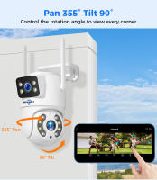 Cámara WiFi exterior Hiseeu WS318 4K 6MP, con doble lente y doble pantalla, audio bidireccional, visión nocturna en color, seguimiento automático, detección de humanos por inteligencia artificial, resistente a la intemperie IP66, compatible con WiFi 2.4G - details 4