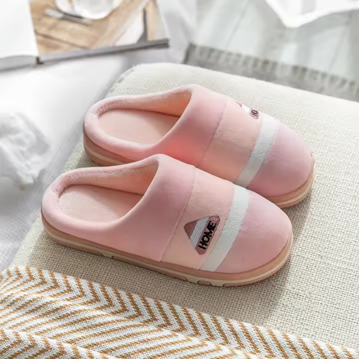 Zapatillas De Casa Para Hombres Y Mujeres Invierno Cómodas Y Transpirables Algodón Con Forro De Peluche Antideslizantes Para Interior - 1