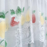 Cortina De Encaje Blanca Nórdica Con Patrón De Frutas Media Para Cocina Y Café Valance Para Ventana Pequeña Baño Estilo Pastoral - details 3