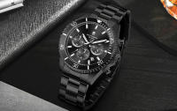 Reloj De Hombre SAPPHERO En Acero Inoxidable Dorado Con Cronógrafo Y Calendario Resistente Al Agua Pantalla Analógica-Digital Estilo Casual - details 3