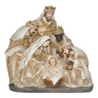 CAPRILO REGALOS & DECORACIÓN Figura Decorativa Religiosa de Resina "Nacimiento con Reyes Magos". Adornos y Esculturas. Belenes. Decoración Hogar. Regalos Originales. Navidad y Reyes. 26 x 11 x 25 cm. - details 0