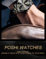 Reloj De Pulsera Masculino POshi 983 De Moda Con Calendario Y Semana Display Material De Aluminio Resistente Al Agua Regalo Top - details 2