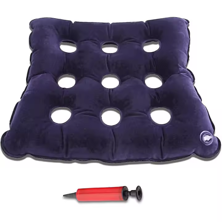 Cojín de asiento inflable de aire, cojín tipo gofre con alivio de presión y bomba de aire, 19 pulgadas - 1
