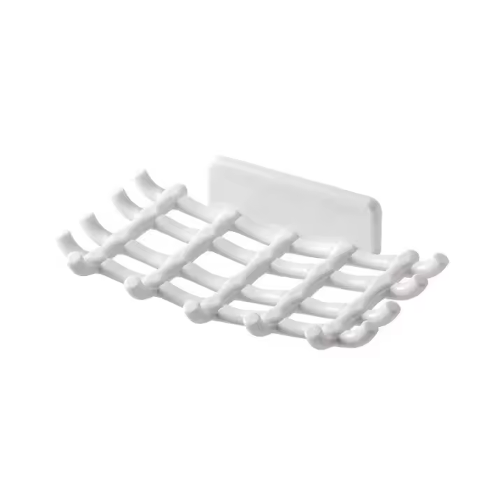 Soporte Para Jabón De Pared Sin Perforar Alto Rendimiento Para Baños Modernos Estante De Drenaje De Plástico De 15 * 9 Cm - 1