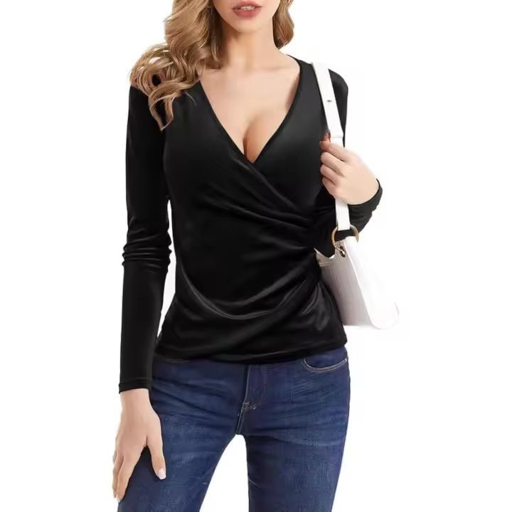 Cuerpo FR Mujer Manga Larga Cuello Redondo Cuerpo Tops Sexy Slim Fit Cuerpos Vestido Básico Leotardo Top Suave Cálida Camisas Interior Elástico Shapewear Elegant Color Sólidos Mono Marrón XL - 1