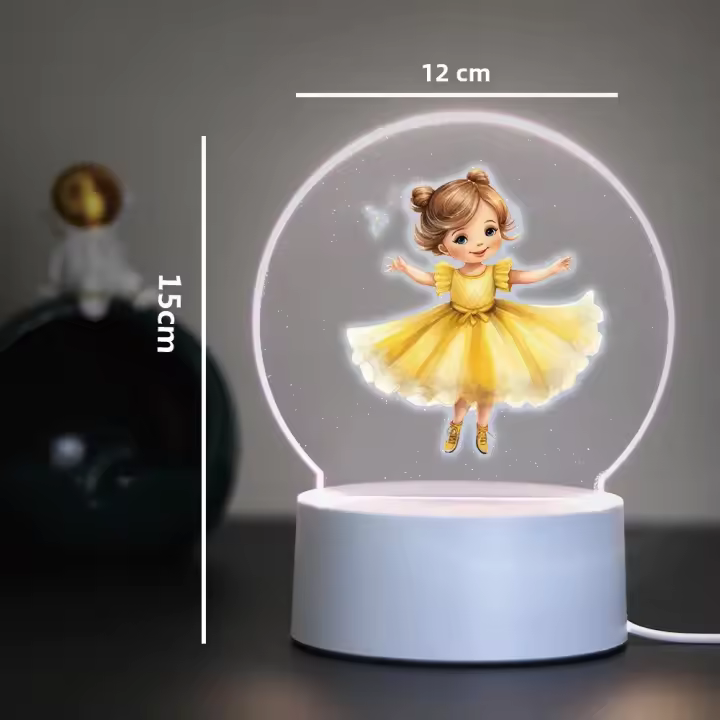 Lámpara 3D De Ballet Pequeña Para Decoración De Habitaciones Infantiles Lámpara Nocturna LED Iluminación Para Dormitorio - 1