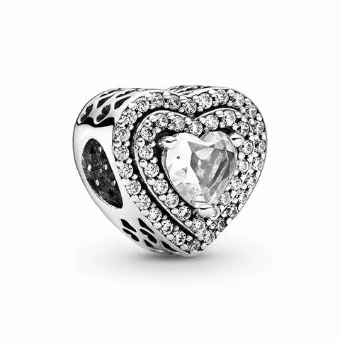 Charm Pandora corazones nivelados brillantes 799218C01 - 1