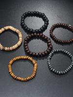 Pulsera De Moda Para Hombres Retro DIY Con Multiple Capas Hilo Elástico Y Bolas De Madera Y Caracol De Coco Para Fechas De Fiesta Regalos - details 3