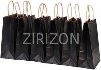 Zirizon- Bolsas Papel Kraft con Asas Retorcidas para Regalo y Compras -NEGRO - details 0