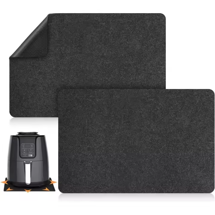 Alfombrilla resistente al calor para freidora de aire, 2 alfombrillas protectoras de calor para cocina con función deslizante para freidora de aire, cafetera y microondas. - 1