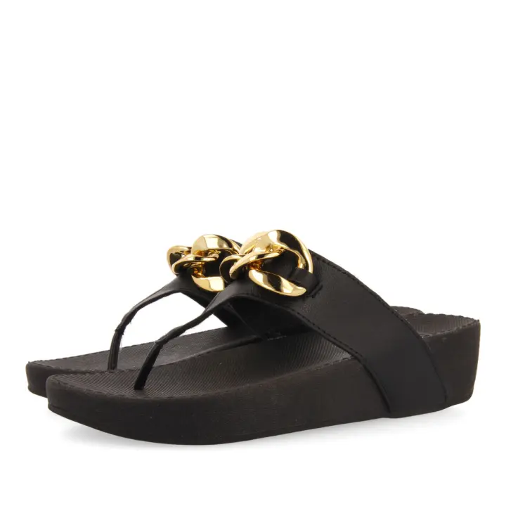 Gioseppo - Chanclas Negras con Cuña para Mujer Strauss - Básico - 1