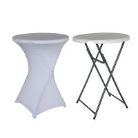Mantel Redondo Elástico De Spandex Para Mesa De Coctel Fiesta Boda Hotel Decoración De Mesa Lavable Y Reutilizable - details 4