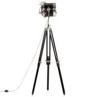 vidaXL Lámpara de suelo con trípode madera maciza mango negro 171 cm - details 2