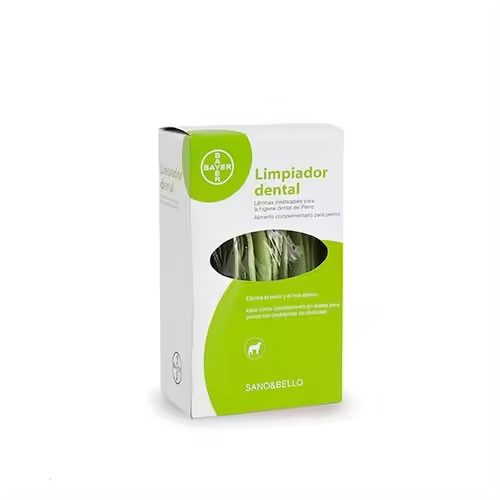 Bayer Limpiador Dental para Perros Sano y Bello en Laminas Masticables 140 Grs - 1