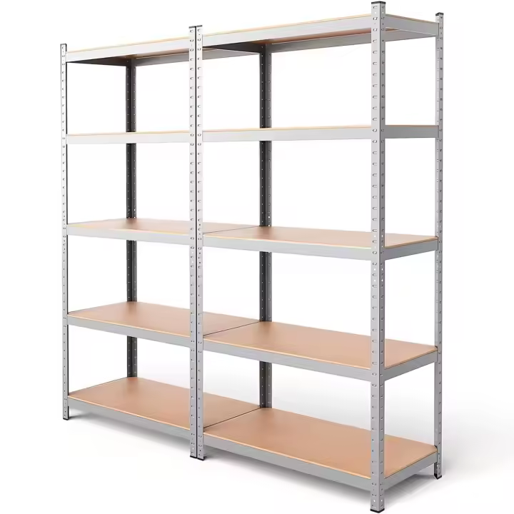 Estanterias Almacenaje, 180 x 90 x 40 cm, Metalicas, Galvanizadas, Material MDF, para Hogar, Trastero, Garaje, 5 Baldas Ajustables, Carga Máxima 875 kg (2 Unidades) - 1