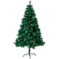 Árbol de Navidad Pino 120-210cm, Abeto Artificial Ignífugo con Hojas de Aguja, Decoración Navideña Ideal para Hogar, Oficina y Local con Piñ - details 0
