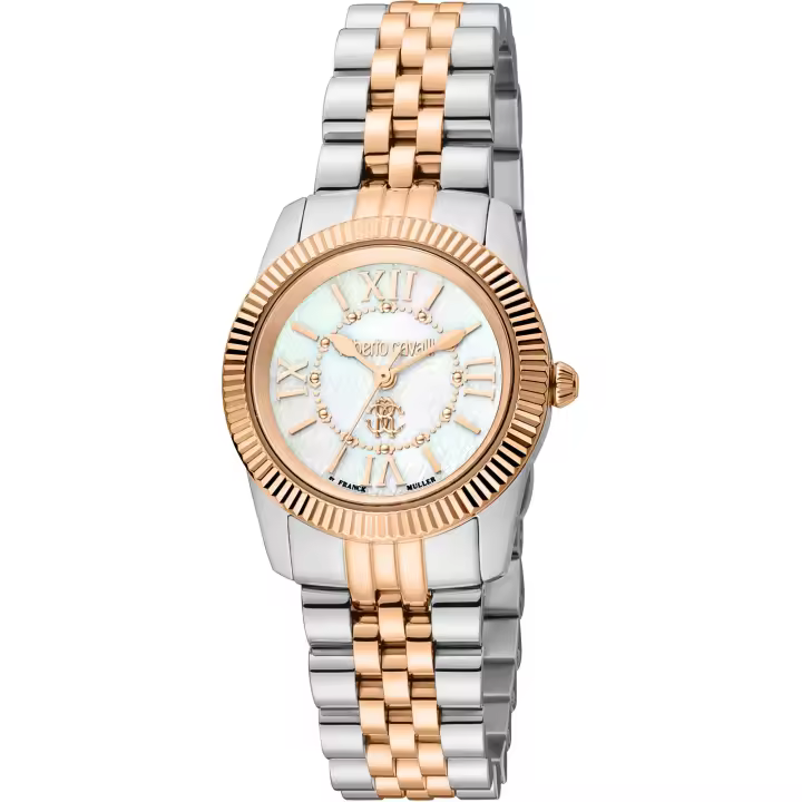 Reloj de pulsera Roberto Cavalli by Franck Muller - RV1L191M0101 correa color: Oro rosa Gris plata Dial Mother of Pearl Nácar Blanco antiguo Mujer - 1