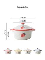Taza De Cerámica Para Cocina Tazón De Alimentos Para Bebés Comida De La Noche Sopa De Ramen Ensalada De Frutas Huevos Al Vapor Juego De Mesa Con Tapa Resistente Al Microondas - details 3