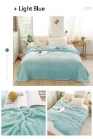 Manta De Terciopelo Coral Japonesa 300gsm Estilo Primavera Verano Suave Y Fluffy Falso Piel De Mocoso Cubierta De Sofá Sólida Manta De Cama En Cuadros - details 22
