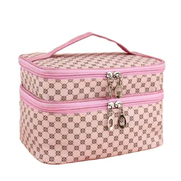Neceser De Maquillaje Organizador Para Viaje - Rosa, Acolchado Y Resistente Al Agua | Con Compartimento Para Pinceles Y Divisores