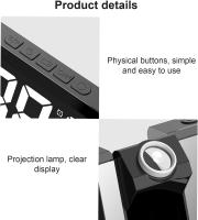 Reloj despertador digital, reloj despertador con proyección LED, reloj de proyección giratorio, reloj de dormitorio con proyección y función de repetición, reloj de proyección con pantalla de números grandes para dormitorios - details 4