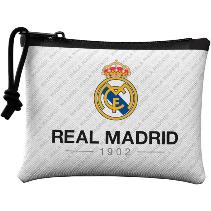 Monedero con cremallera Real Madrid tamaño 9x12cm.Escudo Real Madrid 1902 Blanco y Negro CYPBRANDS - 1