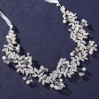 Diadema De Boda Hecha a Mano Con Flores De Cristal Accesorios Para El Cabello Para Mujeres Adorno De Cabeza De Novia - details 5