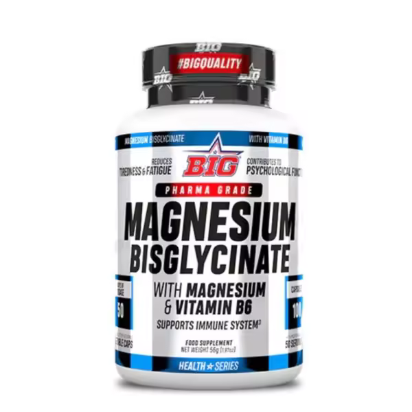 Big - Magnesium Bisglycinate - 100 caps. - Magnesio quelado - 100 cápsulas de Magnesium Bisglycinate - Facilita la absorción y apoya la función muscular. - 1