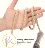 Cuerda de sisal para árbol rascador, 8 mm x 50 m, cuerda de sisal natural, columna rascadora, cuerda de cáñamo, cuerda de sisal, repuesto para gatos, cuerda de yute para el hogar, jardín, - details 4