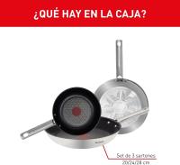 Duetto - Juego de Sartenes de 20/24/28 cm, Apto inducción, antiadherente, revestithiento Titanium, Thermo-signal, sin PFOA, Apto lavavajillas y Horno, inoxidable Maple - details 1