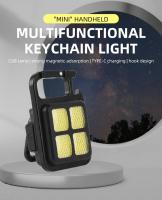 Linterna Multifuncional Portátil Fuerte Magnética Recargable Mini Linterna Llavero Fuente De Luz Exterior Con Succión Magnética Fuerte - details 0