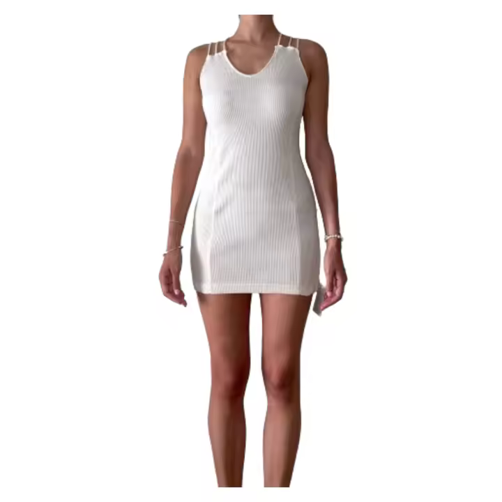 VESTIDO CORDON  MOD 951691-20240721T082045Z-001, TALLAS PEQUEÑA -MEDIANA-GRANDE, LA PEQUEÑA  CORRESPONDE A UNA S, LA MEDIANA A UNA 38 Y LA GRANDE A UNA L. LA MODELO LLEVA UNA TALLA PEQUEÑA. - 1