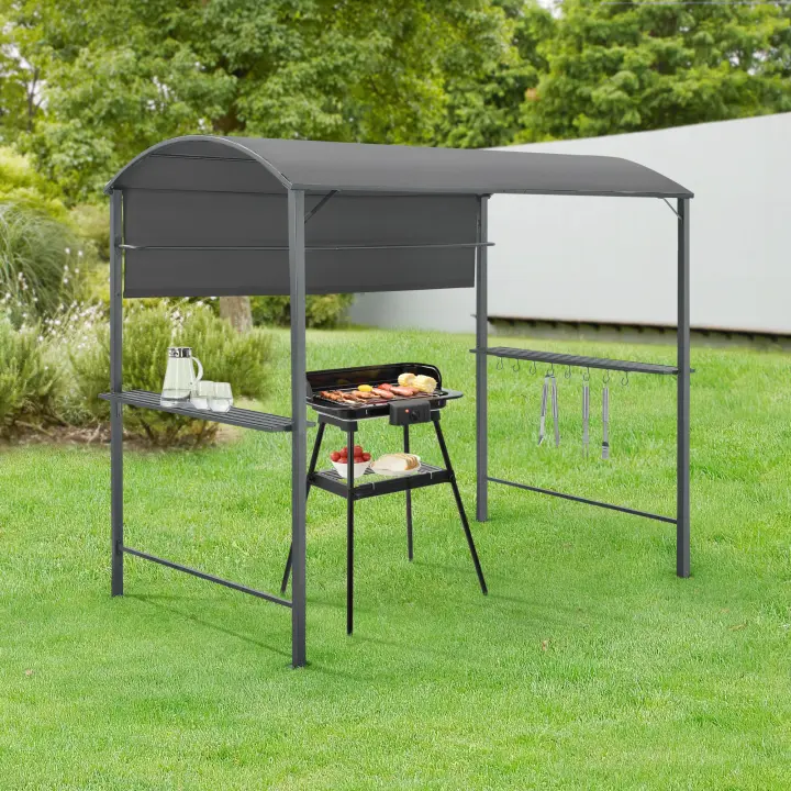 Gazebo del Pabellón para la Barbacoa Pyrgos 215 x 220 x 140 cm Gris oscuro [en.casa] - 1