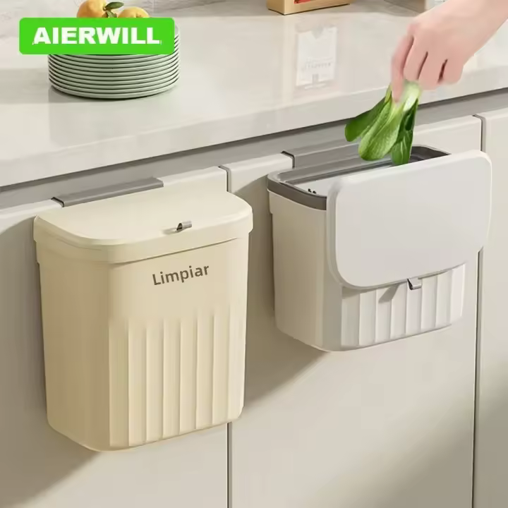 Bandeja De Cocina 12L Montada En La Pared Con Tapa Caja De Basura Ecológica Para Armario Encima De La Fregadero Recipiente Para Compostaje - 1