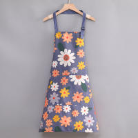 Delantal De Cocina Para Mujer Con Estampado De Girasol De Dibujos Animados Verano Ajustable Antigrasa Sin Mangas Material De Algodón - details 1