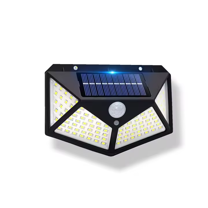 Lámpara De Pared Solar LED 100 LEDs Con Sensor De Movimiento Impermeable Para Exterior Jardín Patio Luz De Muralla Contemporánea - 1