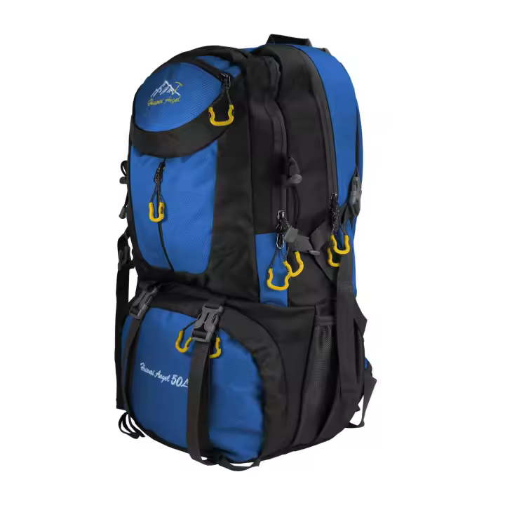 Ociodual Mochila de Senderismo, 50 Litros, Impermeable y Ligera, Color Azul, Múltiples Bolsillos, ideal para Viaje, Montaña, Acampada, Aire libre, Ultraligera - 1