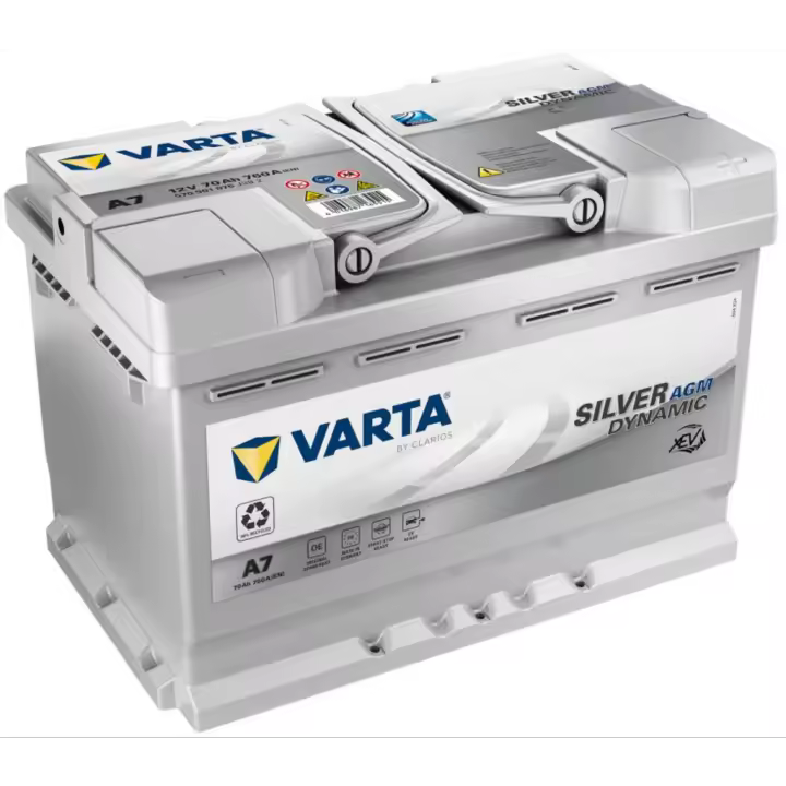 Batería VARTA A7 Silver Dynamic AGM 12V 70Ah 760A - Tecnología Start-Stop, Alta Capacidad y Eficiencia Energética - 1