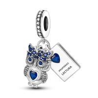 Encanto De Colgante De Árbol De Familia Platinado En Plata Para Pulsera De Bangle Y Collar DIY Regalo Con Doble Vuelo Aéreo - details 201