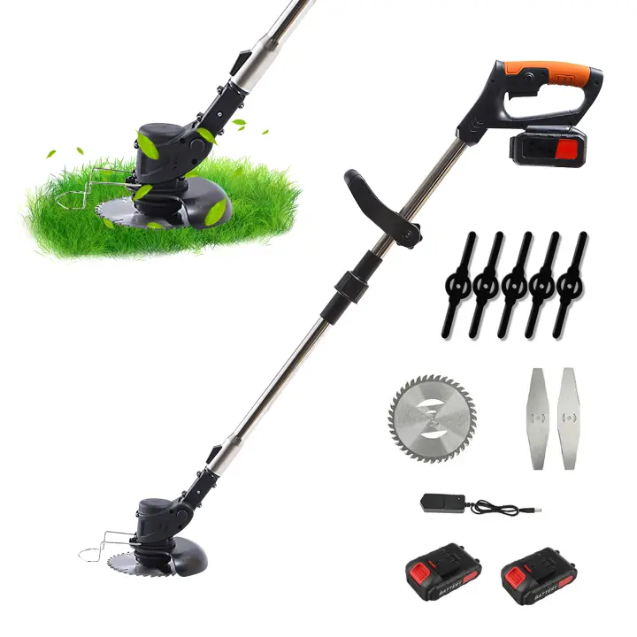 Cortacésped eléctrico inalámbrico de 850W, cortador potente de 18000PRM, herramienta de jardín ajustable con 2 baterías de piezas y 24V - 1