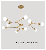 Lámpara De Techo Moderna Y Minimalista Ajustable En Ángulo Negro/Oro Chandelier Pendente Iluminación Metal E27 Fuente De Alimentación DC - details 13