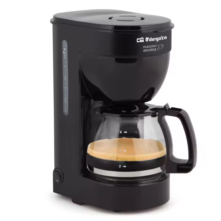 Orbegozo cafetera de goteo 6 tazas CG 4014, jarra de cristal 0,6 litros, filtro permanente extraíble, placa calorífica antiadherente, 650 W - 1