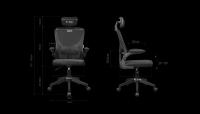 Mars Gaming MGC-ERGOPLUS, Silla Ergonómica Profesional, Soporte Lumbar Dinámico Adaptable, Malla Transpirable, Altura Regulable entre 115-125cm, Reposabrazos Plegables, Reposacabezas Ajustable, Silla Gaming Gris, Negra, Blanca, Azul o Rosa - details 2