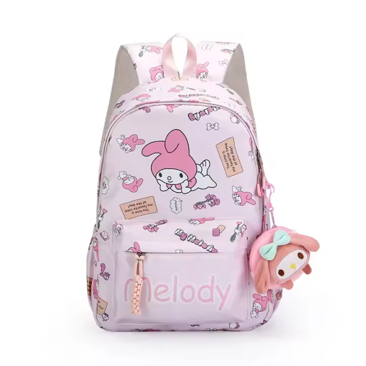 Mochila De Anime Hello Kitty Con Encanto De Monedero Kuromi Cinnamoroll Para Estudiantes Niñas Viaje Casual Comunicación Escolar - 1