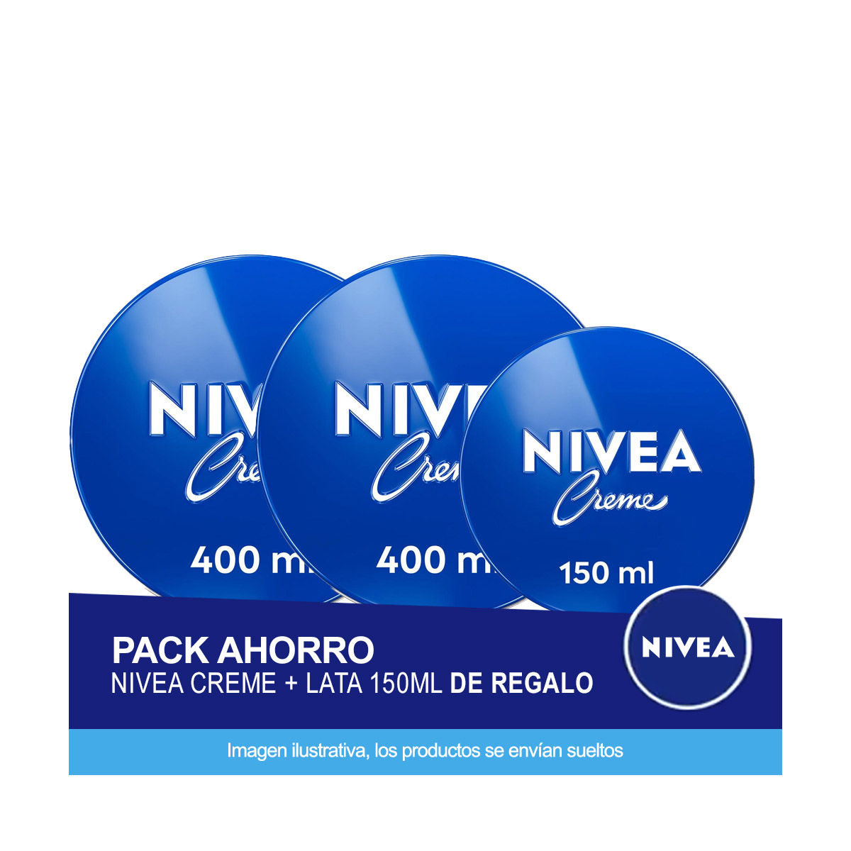 NIVEA Pack ahorro NIVEA CREME crema hidratante multiusos: Contiene 2 latas de 400ml + Lata de 150ml de REGALO
