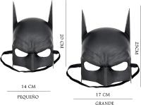 Carnavalife Máscara Batman y Capa Negra 2 pcs para Halloween, Carnaval, Disfraz de Superheroe Adulto y Niños - details 1