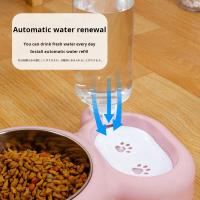 Juego De Tazas Para Gatos Con Dispensador Automático De Agua Y Alimento Para Mantener a Su Mascota Hidratada Y Satisfecha - details 11