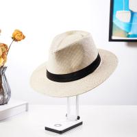 Sombrero De Paja Natural Para Hombre Moda Verano Trendy Sombreros De Playa Protección Solar Color Sólido Fedoras Casual Sombrero De Vaquero Jazz Gangster - details 20